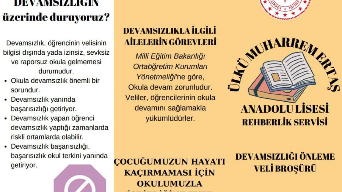 DEVAMSIZLIĞI ÖNLEME KONULU VELİ BROŞÜRÜ